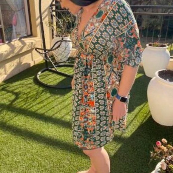 Green Boho Mini Dress - Picture 6 of 6